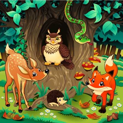 animals in a wood